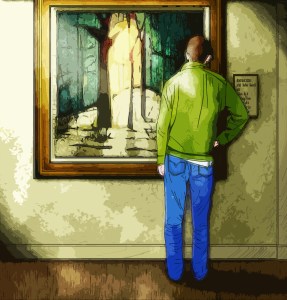 visiting the gallery