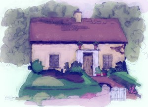 Irish cottage original over chalk