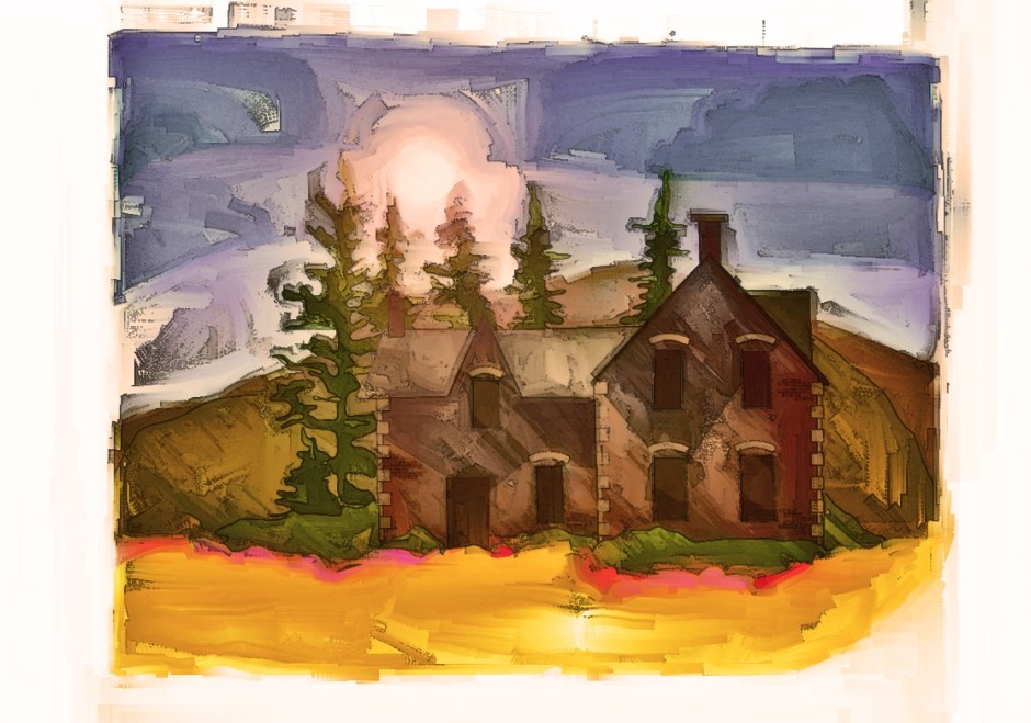 farmhouse at night copy