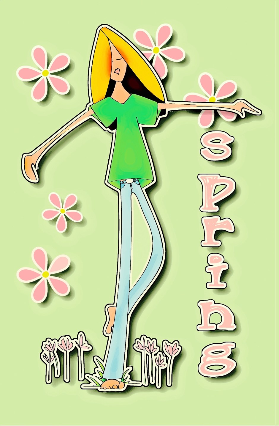 skinny girl spring flowers – Version 2