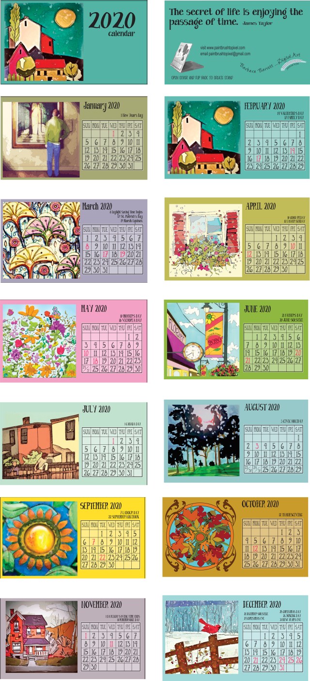 2020 CALENDAR THUMBPRINTS